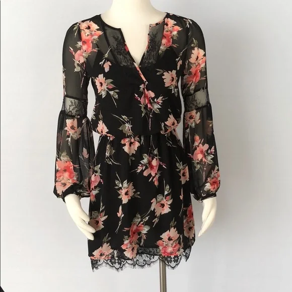 NWT WHBM Romantic Floral Print Dress.. Size 0 - Picture 5 of 15